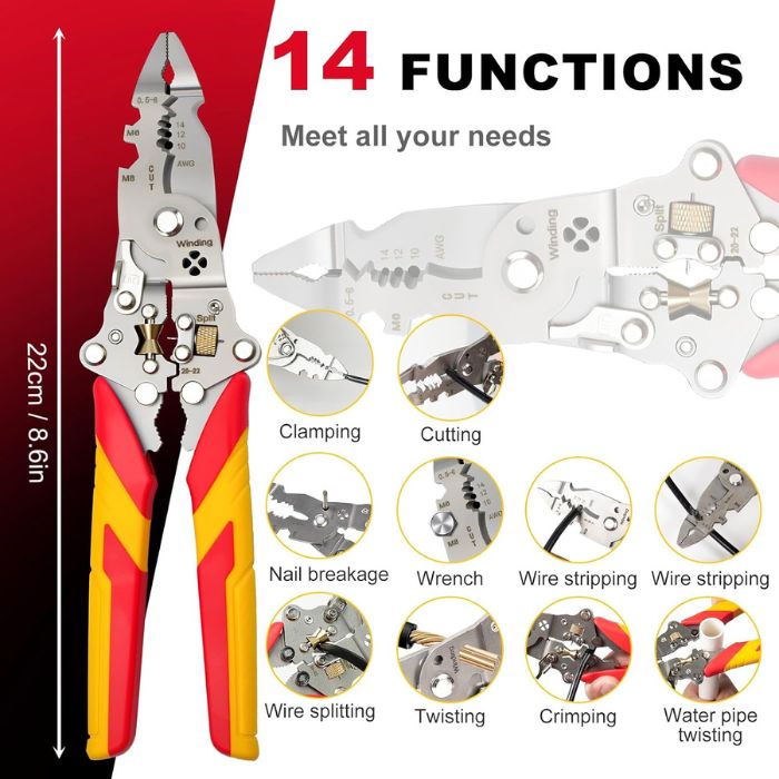 Wire Stripper-Multi Wire Stripper Tool with 14 Functions - Image 2