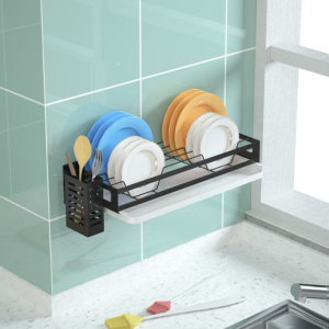 Dish Drying Rack Wall Mounted Dish Drying Rack with Holder - Image 2