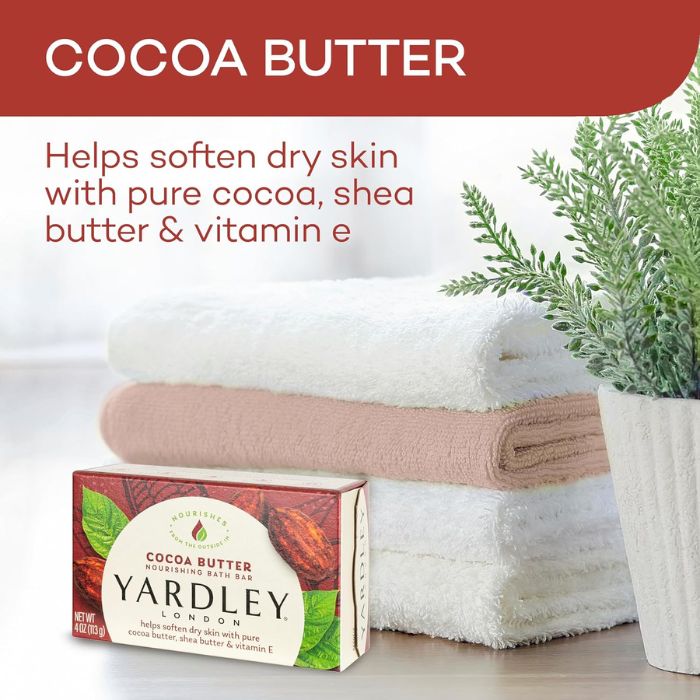 Yardley London Nourishing Bath Soap Bar Cocoa Butter - Image 3