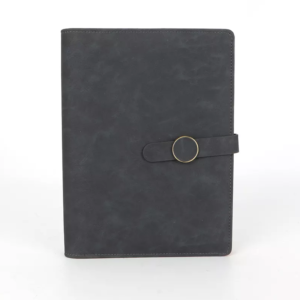 Black Lined Leather Journal Notebook